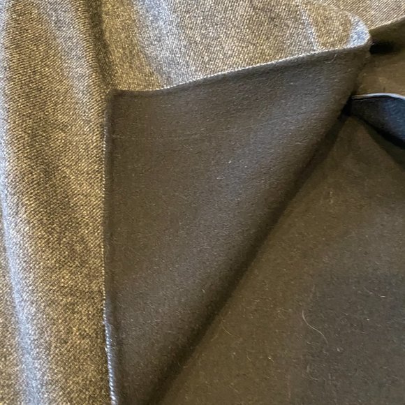 Vintage Cynthia Rowley Gray Tweed Wool Blend Coat with Ruffled Collar XL - Picture 11 of 12